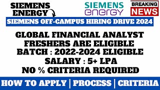 SIEMENS OFF CAMPUS HIRING  20222024 ELIGIBLE ANY GRADUATE CAN APPLY  SALARY 5 LPA  APPLY NOW [upl. by Keil]