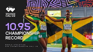 1095  Tina Clayton breaks CR for 100m gold  World Athletics U20 Championships Cali 2022 [upl. by Buseck]