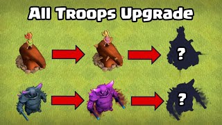 All Troops Level 1 to Max Upgrade TH 16 Max Troops Clash of Clans [upl. by Laveen509]