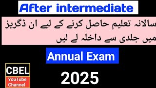 Registration open for after intermediate in ADAADSADCBABSCBcom annualy 2025 Punjab University [upl. by Emilee740]