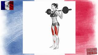 Fentes Avant avec Barre Barbell Forward Lunges jambesexercise quadriceps ischiojambiers [upl. by Ahsilem]