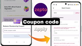 Zepto me coupon kaise use kare  zepto coupon code  zepto membership coupon code [upl. by Brawner915]