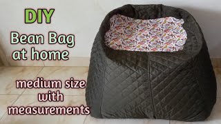 DIY bean bag chair at home with the measurements [upl. by Yednil]