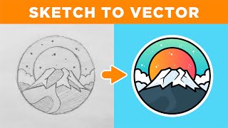 Adobe Illustrator Tutorial Create a Vector Logo from a Sketch in 2024 [upl. by Auvil695]