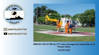 MBB BO105 LVGIE de UTV Aero emergencias operando en el Parque Alem 26102024 [upl. by Nailliw579]