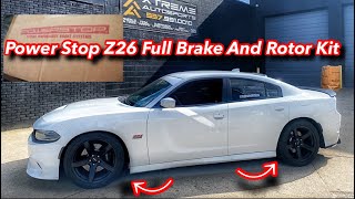 Power Stop Z26 Street Warrior Install Full Brake And Drilled Slotted Rotor Kit On Scat Pack [upl. by Anelem]