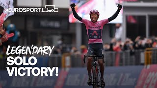 Egan Bernals incredible solo victory on Stage 16  Giro dItalia 2021  Eurosport [upl. by Einohpets]