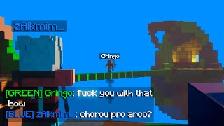 Fiz Todos Os GRINGOS Chorarem pro arco no bedwars [upl. by Marice448]