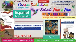 Práctica Social del Lenguaje 9🔮🔮3er Grado Español🌍🌍Bloque3 [upl. by Albur]