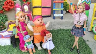 Satisfying With Barbie Daily RoutineBarbie doll all day routine in Indian VillageRadha ki kahani [upl. by Acilegna225]