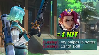 GLOBAL LESLEY CAN’T REACT TO MY 1HIT SNIPER INTENSE MATCH must watch [upl. by Mcmurry955]