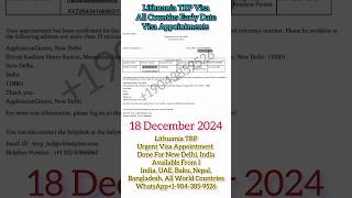 Lithuania Work Permit Visa TRP Early Date Visa Appointments From India Dubai Baku Available Now [upl. by Ordisi177]