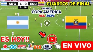 Argentina vs Ecuador en vivo donde ver a que hora juega Argentina vs Ecuador Copa América 2024 [upl. by Goldfinch561]