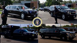 United States Presidential Motorcade  West Outer Dr  Detroit MI  2024 [upl. by Lenaj]