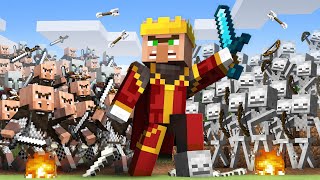 Villager and Pillager Alliance vs Skeleton King  Minecraft Animation Movie [upl. by Attennaj533]