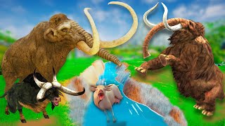 Columbian Mammoth vs Woolly Mammoth Faceoff  Giant Animal Doodles [upl. by Ecinad]