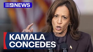 Kamala Harris concession speech in full  9 News Australia [upl. by Brechtel]