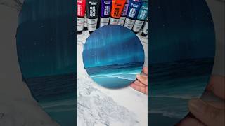 Easy way to paint an aurora sky seascape  acrylic painting ideas for beginners ✨️ [upl. by Wunder]