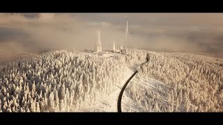 Drohne Taunus im Schnee beim Schlittenfahren 2021 Grosser Feldberg Winter [upl. by Hadihahs]