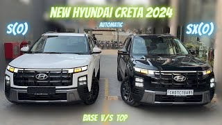 Hyundai Creta Facelift 2024 🔥 Creta SO vs SxO  Base Automatic vs Top Automatic  Comparison [upl. by Aelgna]