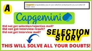 CAPGEMINI Selection Story to solve all your doubts  Watch this video if you applied in Capgemini [upl. by Ahtekal]