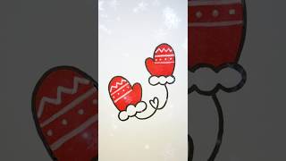 How to draw cute Christmas mittens step by step🧤❄️ [upl. by Akemrej]