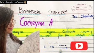 Coenzyme Astructure of coenzyme A  biological function of coenzyme A  vitaminB1  biophysical [upl. by Araz849]