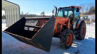 Snow removal with a farm tractor in cab [upl. by Lynd142]