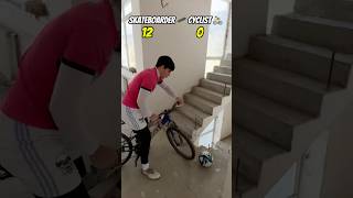 ❌ CRAZY FOOTBALL CHALLENGE SKATEBOARDER VS CYCLIST  HALLWAYSSTAIRS STADIUM  WHO SCORES FASTER [upl. by Neoma340]