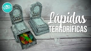 DIY Lápida o tumba reciclada con caja de fósforos o cerillas  Manualidades para Halloween   DREEN [upl. by Ahsaf]