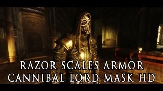 TES V  Skyrim Razor Scales Armor and Cannibal Lord Mask HD [upl. by Nicholas981]