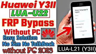 Huawei Luau22 Frp Bypass  Huawei Luau21 Frp Bypass without PC [upl. by Kai726]