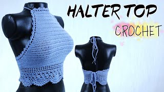 TOP CROCHET Paso a Paso HALTER TOP [upl. by Woll322]