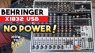 Behringer x1832 USB NO POWER PAANO AYUSIN [upl. by Asserat]