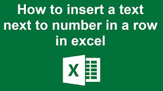 How to insert a text next to number in a row in excel [upl. by Ced]