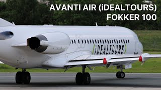 iDEALTOURS AVANTI AIR FOKKER 100 DEPARTURE FROM INNSBRUCK [upl. by Fernande]