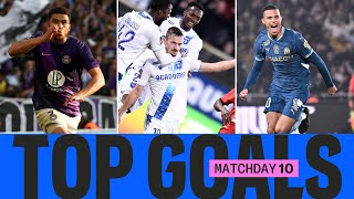 Les PLUS BEAUX BUTS de la 10ème journée  Ligue 1 McDonalds 2425 [upl. by Stromberg]