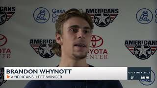 Americans Leftwinger Brandon Whynott reaches 100 career points during recent road trip [upl. by Berner]