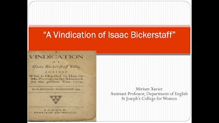 Class 4 S1 MA Augustan Age A Vindication of Isaac Bickerstaff Jonathan Swift [upl. by Rolecnahc]