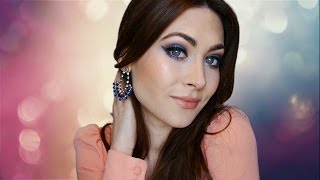 Maquillaje de Primavera azul y coral Lizy P Spring makeup look [upl. by Yelloh927]