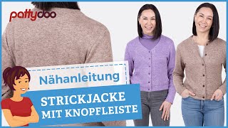 Klassische Strickjacke zum Knöpfen nähen 🧥 Nähanleitung mit vielen Tipps für perfekte Knopflöcher [upl. by Aivyls]