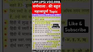 वर्णमालाQuestion Practice seriesहिंदीवर्णमालाsandhihindihindiquotesviralvideoviralshortgk [upl. by Ecnarrot241]