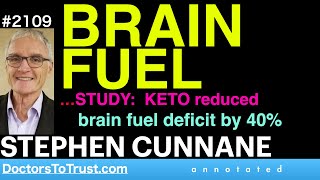 STEPHEN CUNNANE a2  BRAIN FUEL…STUDY KETO reduced brain fuel deficit by 40 [upl. by Seagraves]