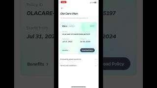 Ola app how to check Ola care plus … [upl. by Valiant]