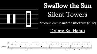 Swallow the Sun  Silent Towers Drum Sheet Music Transcription [upl. by Trici]