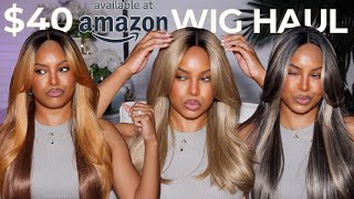 TRYING CHEAP 40 AMAZON WIGS with CURTAIN bangs AMAZON WIG TRYON HAUL IM SHOCKED ALWAYSAMEERA [upl. by Jordan]