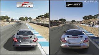 Forza Motorsport 4 vs Forza Motorsport 5  MercedesBenz SLR at Mazda Raceway Laguna Seca [upl. by Camus]