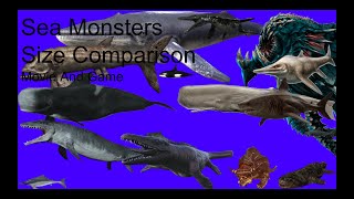 Sea Monsters Size Comparison  Movie And Game [upl. by Selrhc]