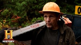 Ax Men A Head Between Two Logs S9 E13  History [upl. by Hametaf609]