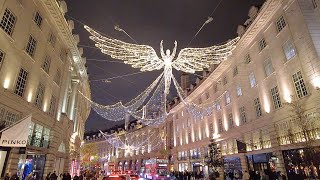 London Christmas Lights 2023 🎄  Christmas Night Walk [upl. by Hairam117]